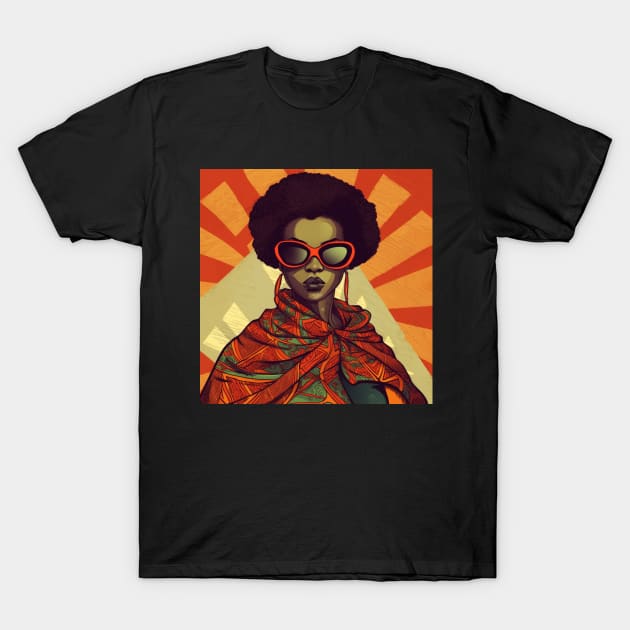 African Queen, Afro Superhero, Female Warrior, Black History T-Shirt by dukito